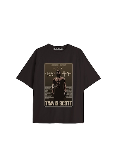 Kalic Studio Unisex Travis Scott Astroworld Tshirt Siyah-21