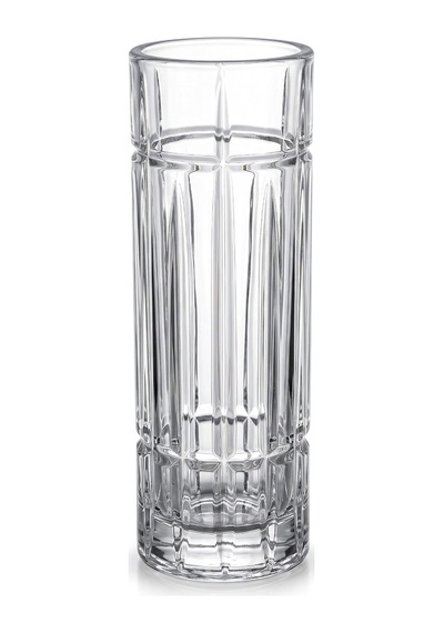 Kristal Cam Dekoratif Vazo 18,7 Cm Şeffaf Silindir Çiçek Vazosu Çap 6,5 Cm Çok Renkli