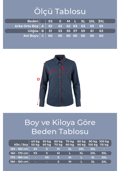 Goffra Kadın Pure 50/1 Kompakt Pamuk Likralı Gömlek - Pürüzsüz Doku Minimalist Klasik Kesim Lacivert W205-k0304-02