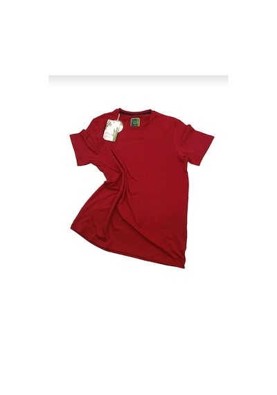 Jiber 334 Erkek Bamboo Yuvarlak Yaka Kısa Kol T-shirt 1 Adet Bordo