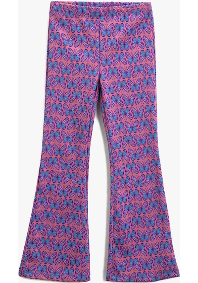 Koton Kelebek Desenli İspanyol Paça Tayt Pantolon Beli Lastikli Pembe Desenli 3skg40006ak 3SKG40006AK2D7 Pembe Desenli Koton Kelebek Desenli İspanyol Paça Tayt Pantolon Beli Lastikli Pembe Desenli 3skg40006ak 3SKG40006AK2D7 Pembe Desenli