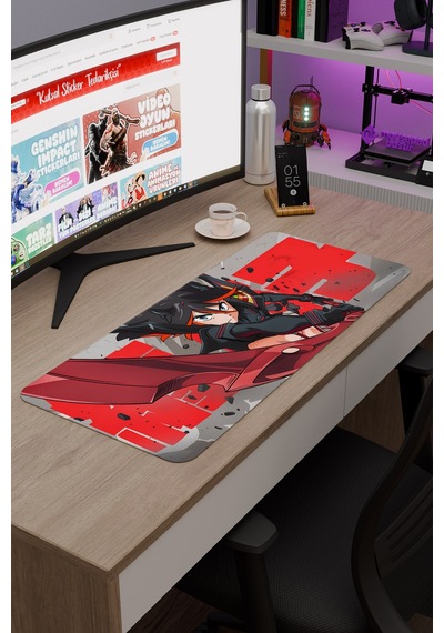 Kill La Kill Kaymaz Dikişli Kauçuk Oyuncu Mousepad V1 - 70x30 Xl Gaming Mouse Pad Fare Altlığı