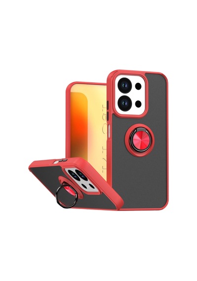 Xiaomi Redmi 15c 4g Montreal Yüzüklü Silikon Kapak - Kırmızı