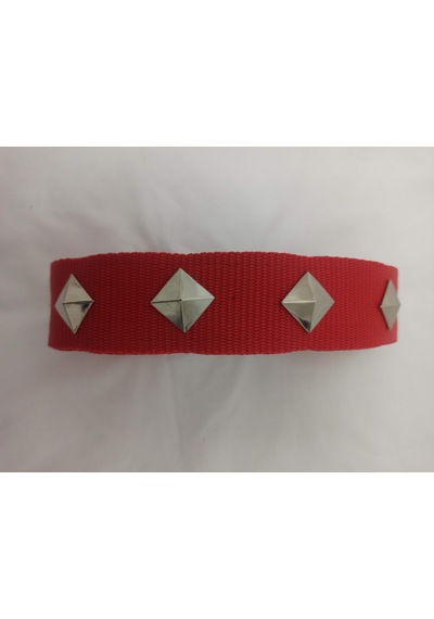 Kozaklı Süslü Köpek Tasması Kırmızı 70 x 4 CM Kırmızı