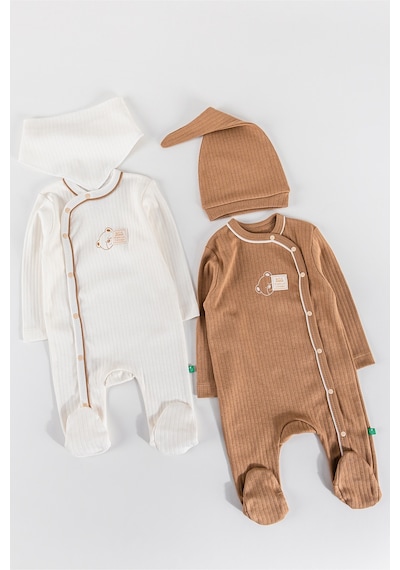 Babymod Ayıcık Baskılı 2'li Uzun Kollu Kız/erkek Bebek Tulum Takım 001