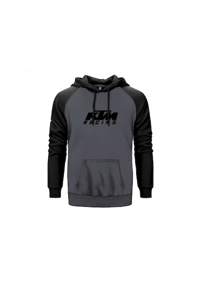 Ktm Racing Black Logo Gri Renk Reglan Kol Sweatshirt Gri
