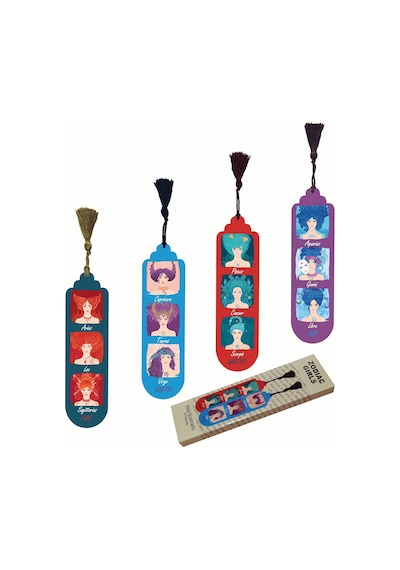 Gift Hediyelik Metal Püsküllü Kitap Ayracı Seti Zodiac Girls