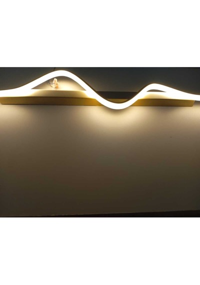 Tuna / Aplik / 120x24 Cm / Gold Gövde / 3 Renk Işık / 3 Yıl Garan Antrasit