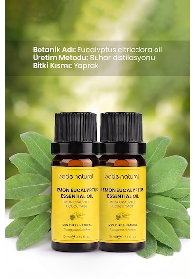 Bade Natural Limon Okaliptus Uçucu Yağı %100 Saf 10 Ml