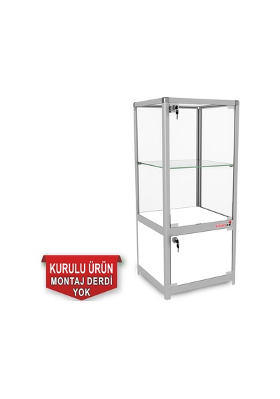 Camlı Vitrin - Cam Dolap - Camlı Koleksiyon Vitrini - Kurulu Ürün 95x40x40