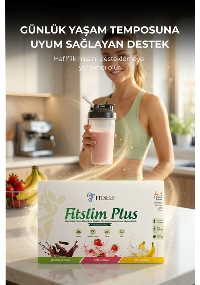 Fitself Çikolata Çilek Muz Aromalı Whey Protein Tozu Seti + Shaker