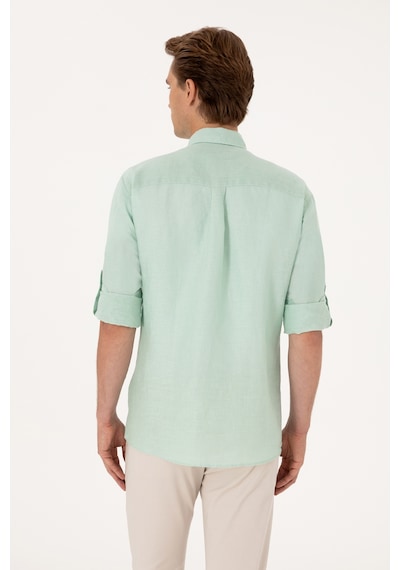 U.S. Polo Assn.  Erkek Su Yeşili Uzun Kollu Gömlek 50299597-VR048