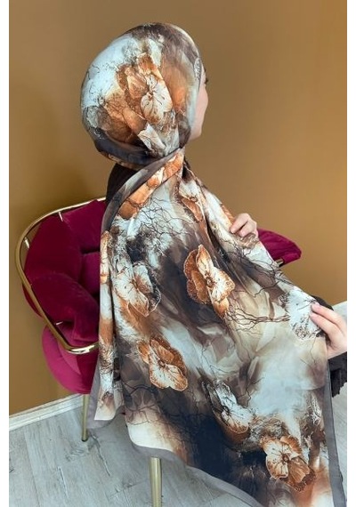 Mimiyum Perla Şal- Orkide Desen - Model 4 Çok Renkli