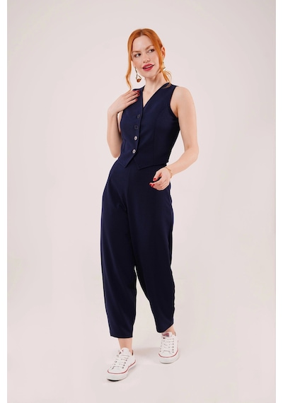 Defymoda Havuç Kesim Lacivert Pantolon Lacivert