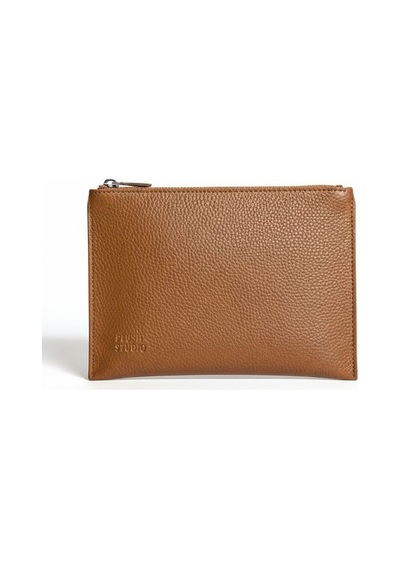 Plush Studıo Istanbul Noır Case Deri Clutch El Çantası Şık, Minimal & Zamansız Tasarım Taba Taba