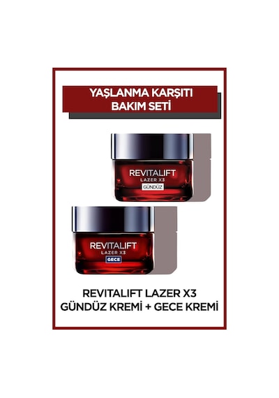L'Oreal Paris Revitalift Lazer X3 Yoğun  Gündüz Bakım Kremi 50 ML + Gece Bakım Kremi 50 ML