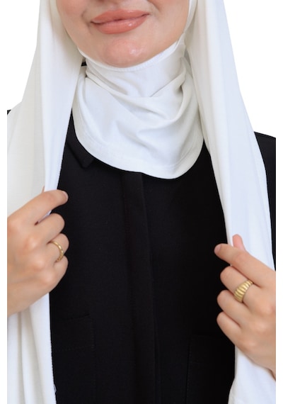 Modish Group Penye Boyun Kapamalı Şal Başörtü Hazır Giyim Turban Esnek Jersey Şal Krem