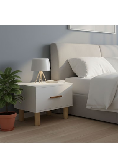 Beyaz Çekmeceli Komodin Yatak Odası & Bebek Odası İçin Modern Ahşap Ayaklı Komodin Beyaz