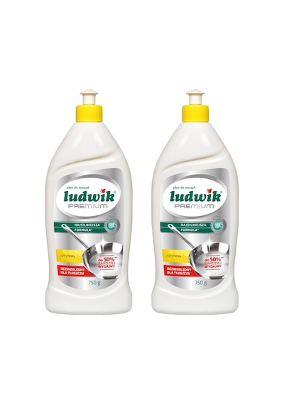Ludwik Premium Limon Özlü Elde Sıvı Bulaşık Deterjanı 2 x 750 G