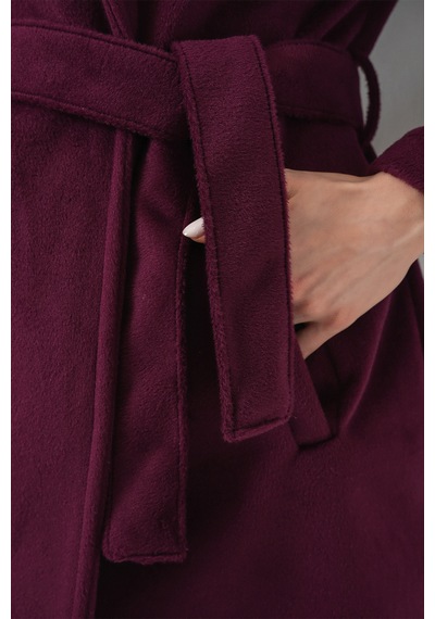 Bigdart Kadın Kuşaklı Kaban 9171 - Bordo