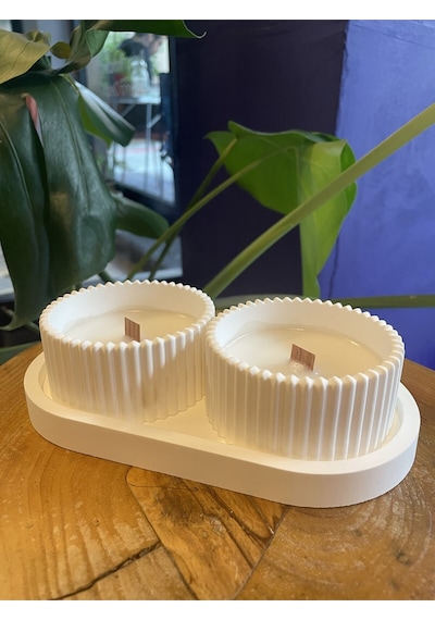 Bernami Mumluk Şamdanpinterest Dekoratif Hediyelik Sunum Atlığı Ve Kase Mum 3 Parça Set, Hediyelik Mum Diğer