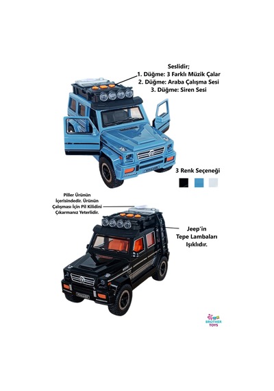 Sesli Işıklı Farları Yanabilen Kaput Açılabilen Model Lüks Jeep Sürtmeli Oyuncak Araba 17 Cm. Beyaz Siyah Mavi Sesli Işıklı Farları Yanabilen Kaput Açılabilen Model Lüks Jeep Sürtmeli Oyuncak Araba 17 Cm. Beyaz Siyah Mavi