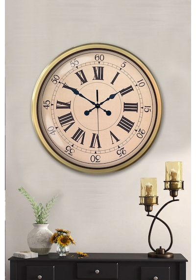 52 Cm Eskitme Metal Roma Rakamlı Duvar Saati