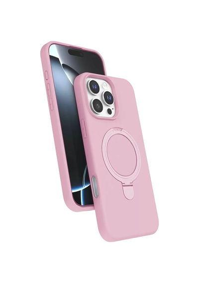 Newface Apple İphone 16 Pro Max Regal Magsafe Standlı Kapak - Açık Pembe