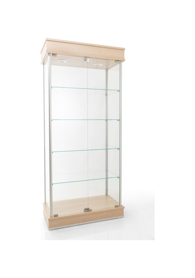40x80xH175, Camlı Vitrin, Koleksiyon-Teşhir Vitrini, Acmv80Meşe