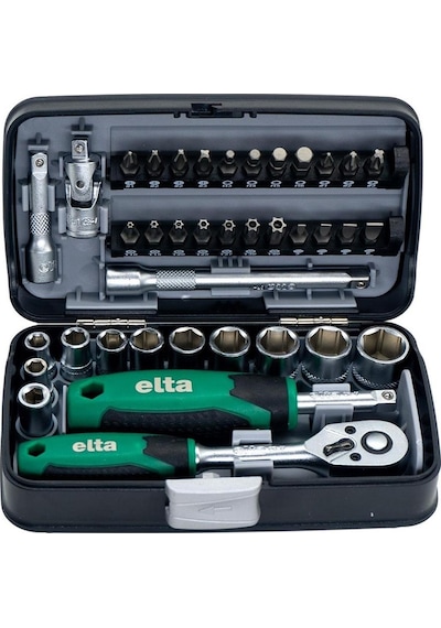 Elta 14000005078 1/4'' Altıköşe Cırcırlı Lokma Anahtar Ve Bits Uç Seti 38 Parça