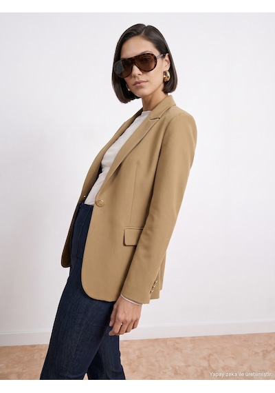 Dilvin 60816 Vücuda Oturan Blazer-yağ Yeşil