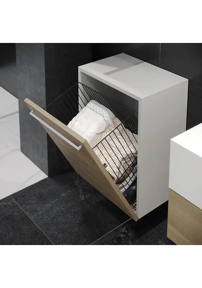 Starax Kapağa Monte Çamaşır Sepeti Antrasit Modül 40cm S-8013-a Çok Renkli