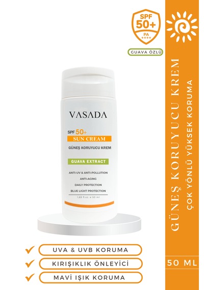 Vasada Güneş Kremi Yüksek Koruma Guava SPF50+ 50 ML