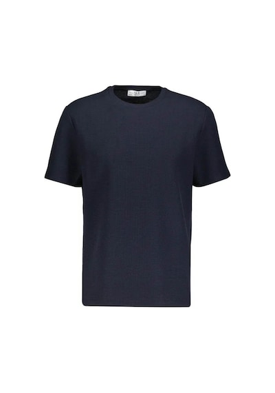 Süvari Waffle Sıfır Yaka Lacivert Erkek T-shirt Sts1014000001