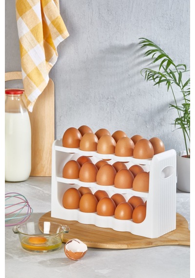 30 Bölmeli 3 Katlı Yumurtalık Organizer Buzdolabı Düzenleyici, Bpa İçermeyen Yumurta Saklama Kabı