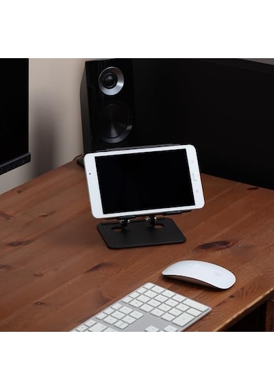 Çelik Tablet Standı Tablet Tutucu Stant Ergonomik Katlanabilir Tablet Standı Çelik Stant Siyah