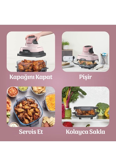 Ninja Crispi 4 in 1 1700 W Taşınabilir Cam Hazneli Pişirme Sistemi