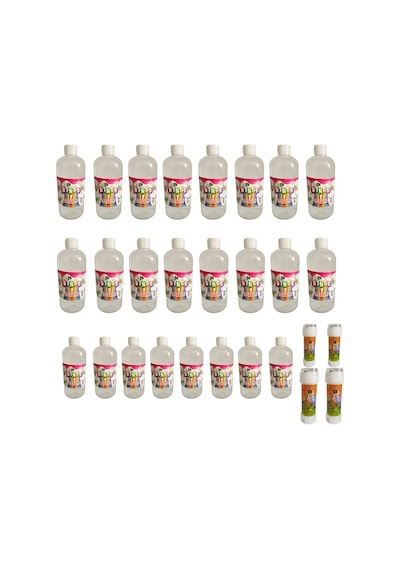 24 Adet Köpük Tabancası Yedek Baloncuk Solüsyonu 500 Ml+ 4 Adet Küçük Baloncuk Oyuncağı