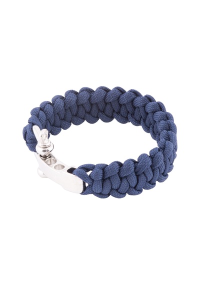Paracord Lacivert Bileklik 3 Kademeli Krom Kilit Çok Renkli