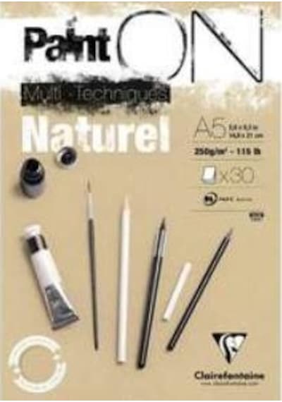 Clairefontaine Paint On Multi-Techniques Naturel 250G 30 Yaprak A N11.665