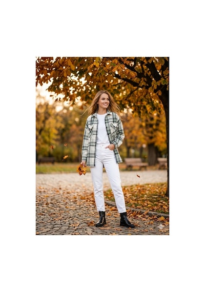 Polologin Butik Kadın Yeşil Ekoseli Oduncu Gömlek Ceket - Oversize Cepli Yumuşak Dokulu Yeşil Polologin Butik Kadın Yeşil Ekoseli Oduncu Gömlek Ceket - Oversize Cepli Yumuşak Dokulu Yeşil
