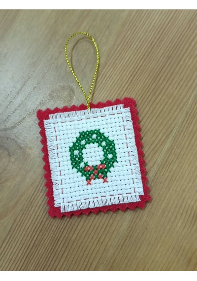 Yılbaşı Süsü 3'lü El Yapımı Keçe Ve Kanaviçe 6 Noel