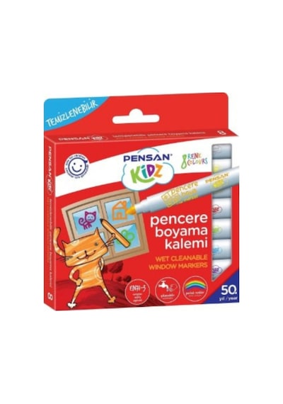 Kidz Pencere Boyama Keçeli Kalem Seti 8'li
