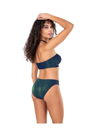 Endeep Kadın Boyundan Bağlamalı Simli Straplez Bikini Takımı