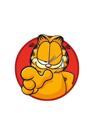 11 X 11 Cm Garfield Kedi Sticker Araba Laptop Oto Motor Sticker