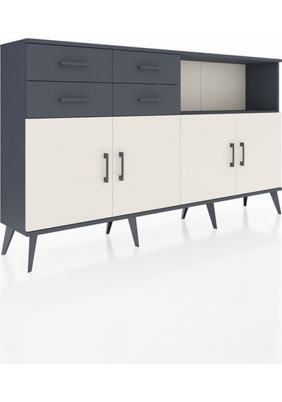Arges Konsol 4 Raflı 4 Çekmeceli 4 Kapaklı 176x30x99 Antrasit-aytaşı/antrasit Aytası/antrasıt - Antrasıt Arges Konsol 4 Raflı 4 Çekmeceli 4 Kapaklı 176x30x99 Antrasit-aytaşı/antrasit Aytası/antrasıt - Antrasıt