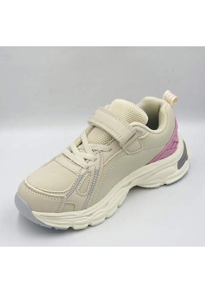 Kappa Kp-4061f Bej Renk Cırtlı Kız Çocuk Sneaker Spor Ayakkabı