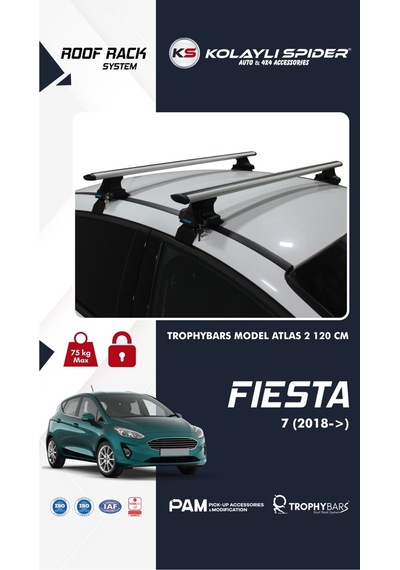 Ford Fiesta 7 2018+ Trophybars Ara Atkı/ Tavan Barı Gri