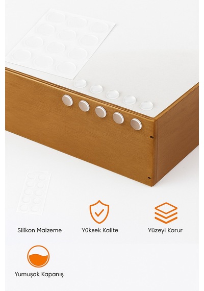 36 Lı 18mm Yapışkanlı Şeffaf Silikon Ses Stoperi, Dolap Çekmece Tamponu Kaydırmaz Cam Masa Altlığı Diğer