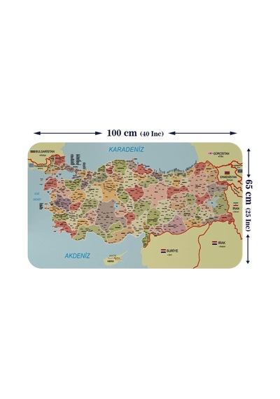 Eğitici - Öğretici Dünya Ve Türkiye Haritası Çocuk Odası Duvar Sticker-60x105-3890 Renkli